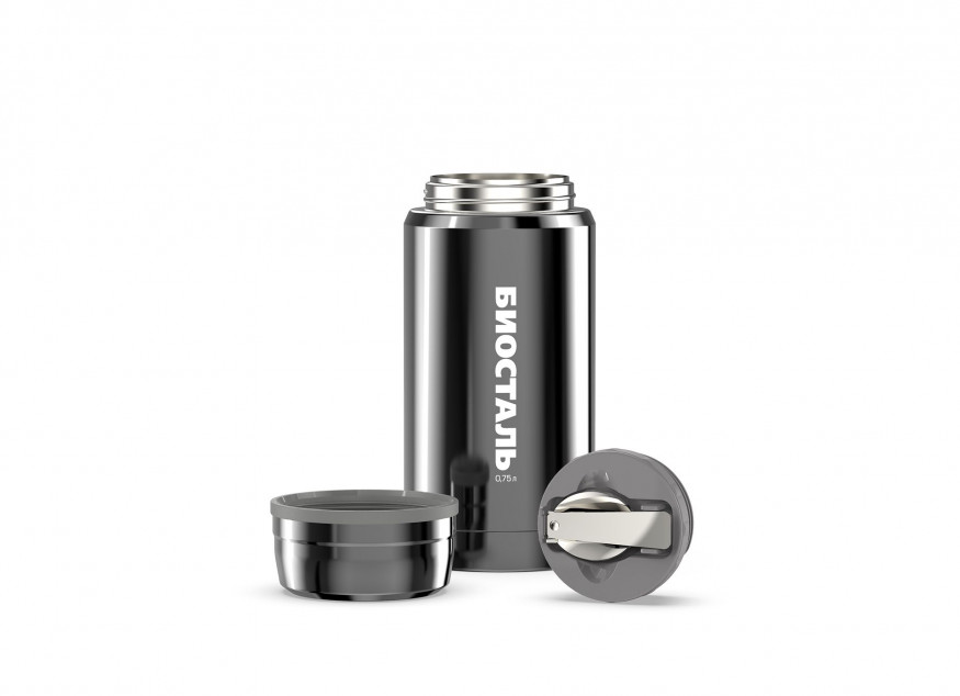 Термос для еды Биосталь с широкой горловиной и ложкой, 0,75 л