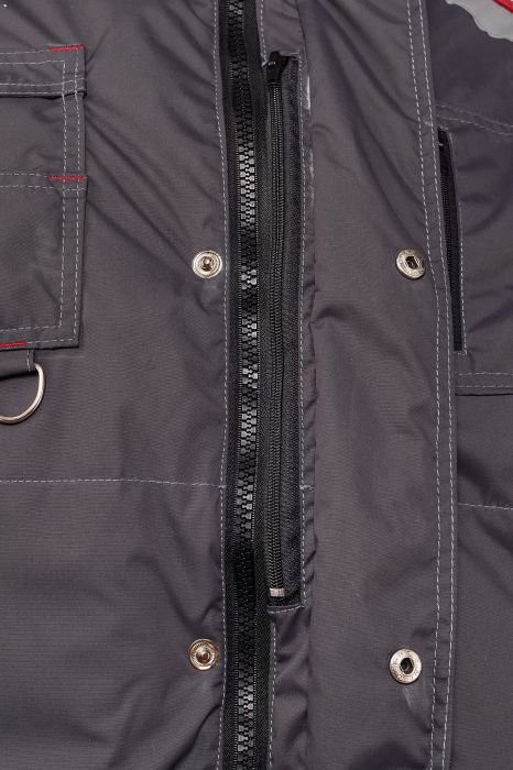 Куртка утепленная Зевс серо-красная