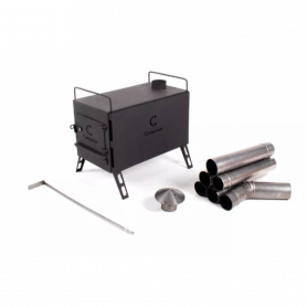 Печь походная Heavy большая (с экранами, угловыми трубами, грибком), сталь 2 мм, Следопыт